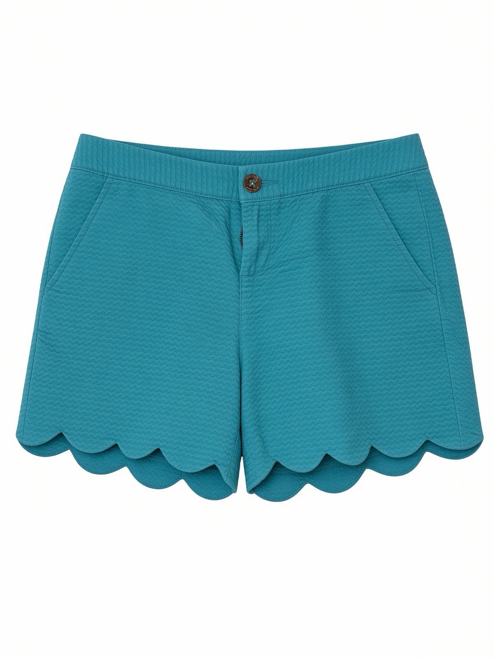 Lilly Pulitzer Teal Buttercup Scallop Hem Shorts Size 4